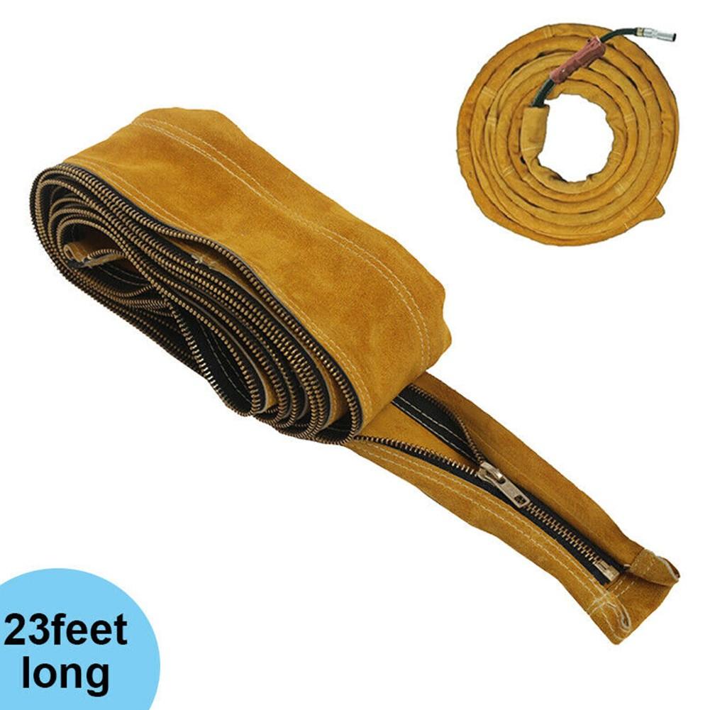 TIG Mig Cowhide Leather Welding Torch Cable Hose Cover 23ft L 4in Wide