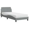VidaXL Lit avec matelas gris clair 90x200 cm tissu, meuble de chambre à coucher, lit simple, cadre de lit incurvé, sommier, 3208324