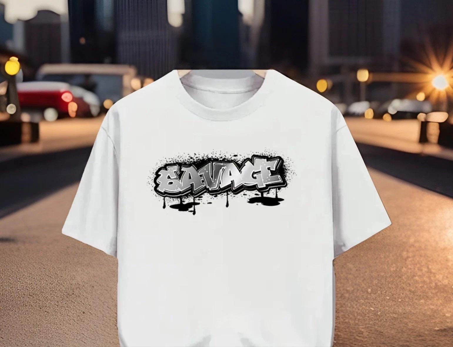 T Shirt Mens XL with Savage Logo Skateboard White Gift M