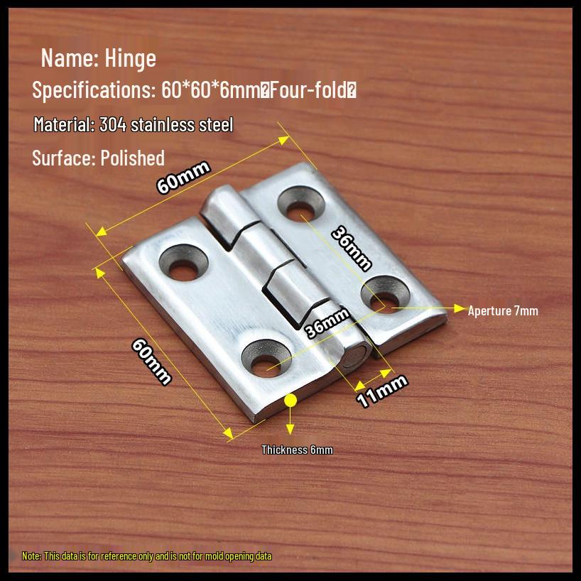 304 Stainless Steel Heavy Duty Industrial Flat Opening Thickened Mechanical Equipment Load-Bearing Hinge