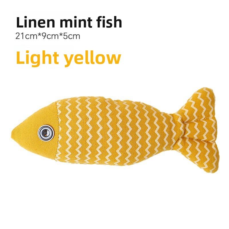 

Игрушки для кошек для саморазвлечения и от скуки, симуляция рыбы с кошачьей мятой, для чистки и стачивания зубов котят, игрушки для кошек, товары для домашних кошек Light yellow small 21cm