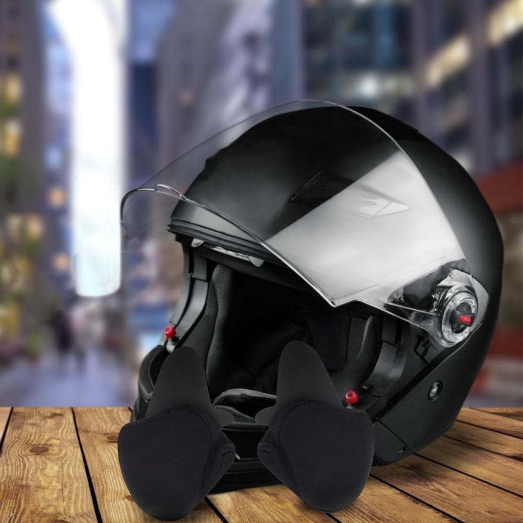 2pcs Motorcycle Helmet Ear Pads Wind Blocker Chin Strap for Biking Full Coverage Ear Protection Accessories