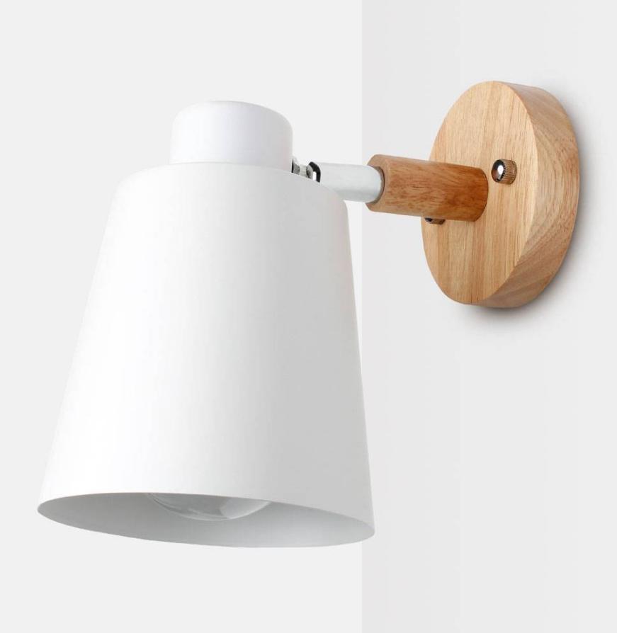 

Настенный светильник в скандинавском стиле с лампочкой Macaroon E27 бра для спальни, железный, несколько цветов, регулируемая головка настенного светильника, домашний декор, приспособления No bulb белый