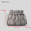 IELGY Simple Rhombus Drawstring Drawstring Bucket Bag Nylon Cloth One-Shoulder Messenger Lightweight Dumpling Bag