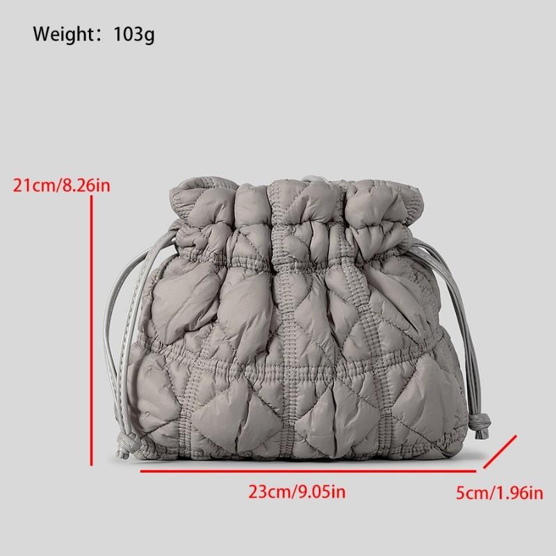 IELGY Simple Rhombus Drawstring Drawstring Bucket Bag Nylon Cloth One-Shoulder Messenger Lightweight Dumpling Bag