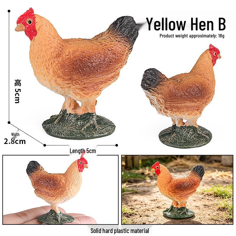 Animal Model Ranch Set: Chicken, Dog, Cow, Sheep, Horse Miniature Toy Scene