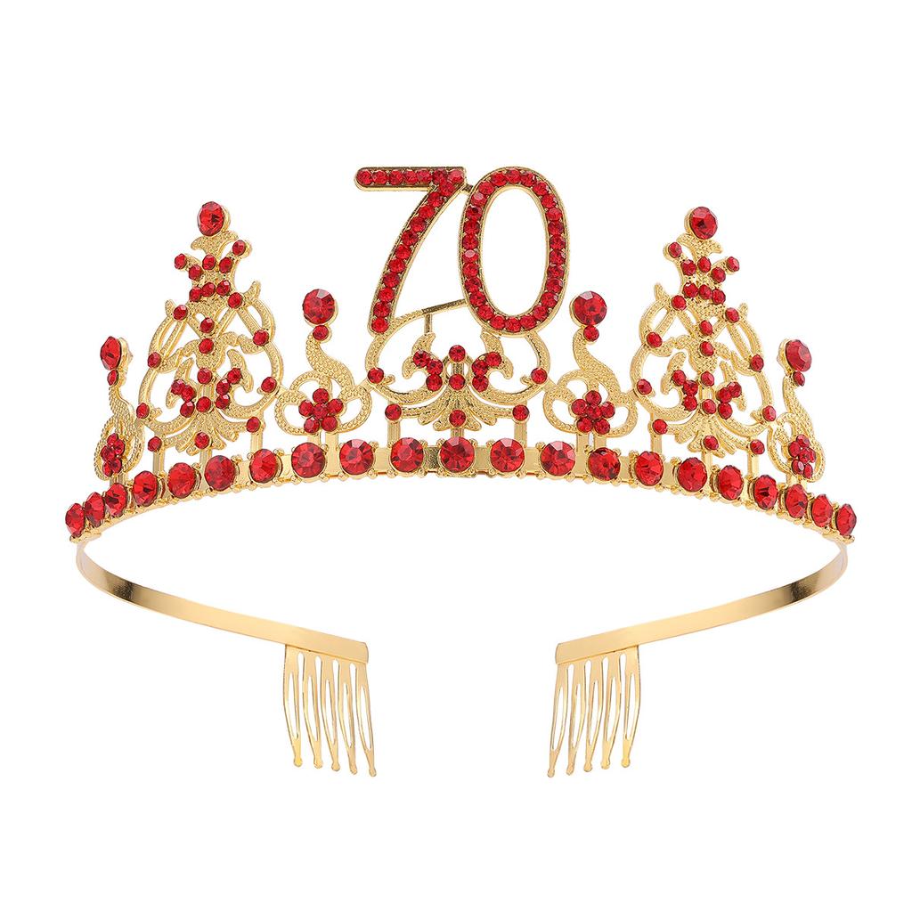 Fashion Alloy Digital Crown With Diamond Tiara 18Th Birthday Party Pearl Alloy Headband