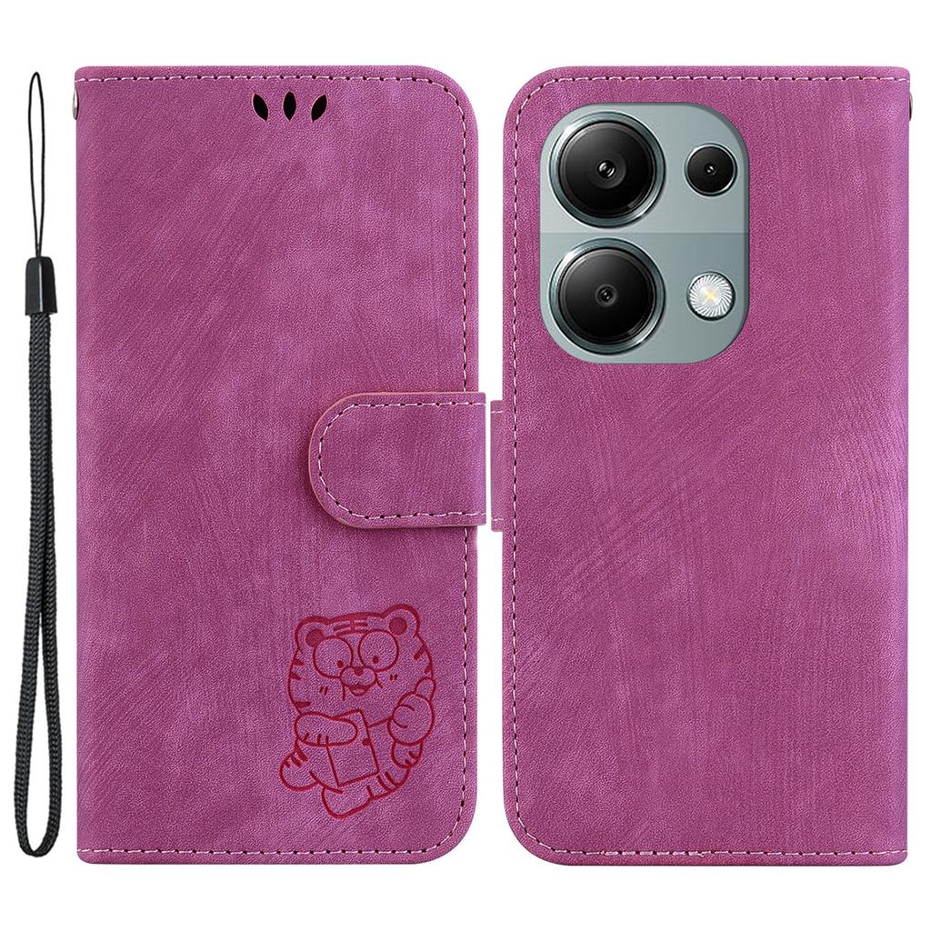 For Xiaomi Redmi Note 13 Pro 4G/Poco M6 Pro 4G Leather Case Cute Tiger Imprinted Phone Cover