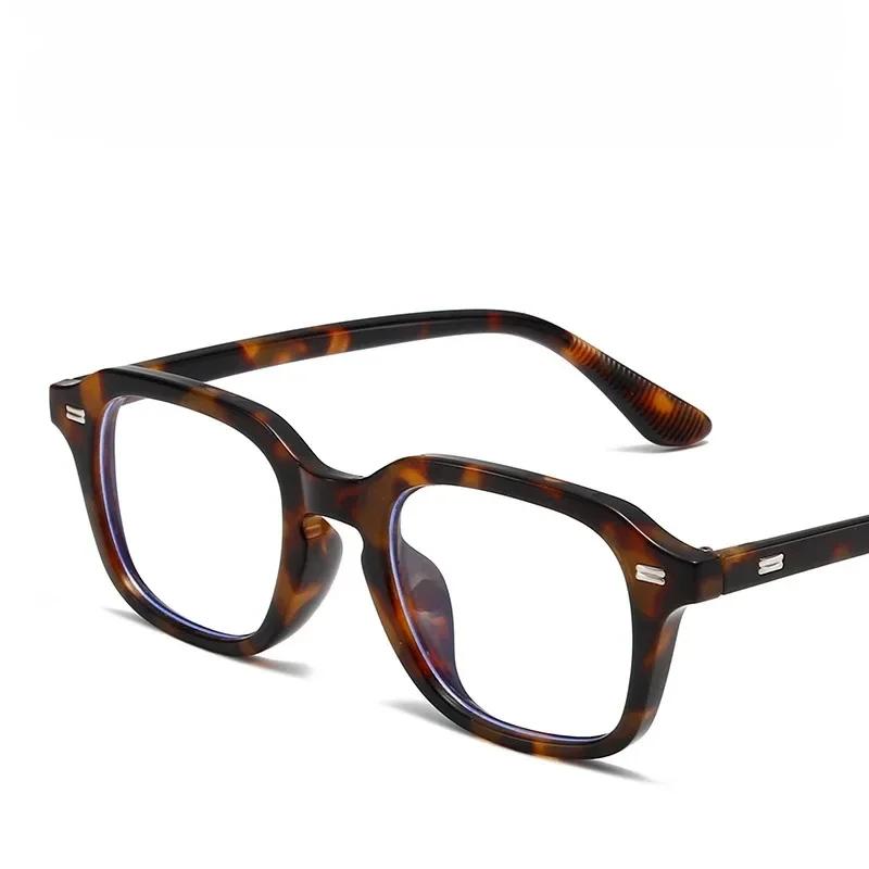 Fashion Retro Square Frame Blue Light Blocking Glasses Office Work Glasses UV Protection Anti-Reflective Computer Sunglasses