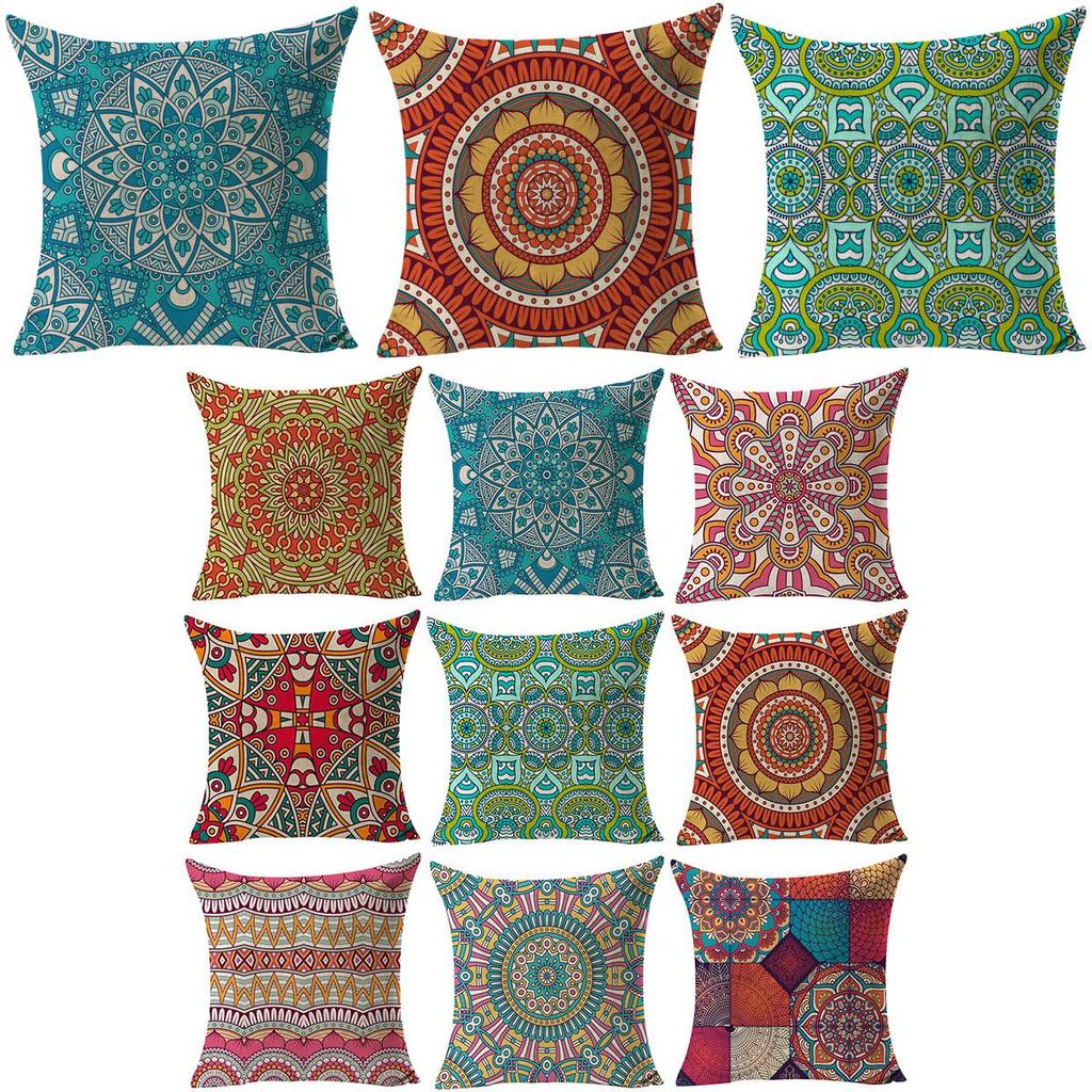 Luxurious National Ancient Pattern Cotton Linen Pillowcase For Car And Sofa Cushion
