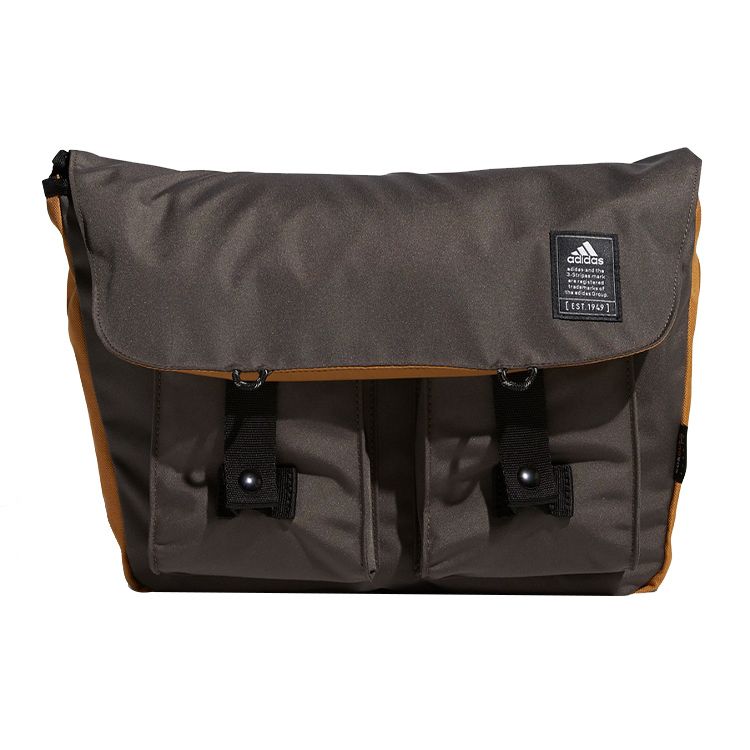 Adidas Casual Sports Multi-Pocket Polyester Shoulder Crossbody Bag Unisex Bags Olive-Green HE2685 Olive Green