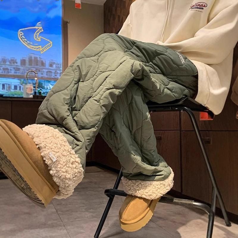 Men's Winter Thermal Overpants for Men Youth Mid-Rise Drawstring Front-Closure Pants