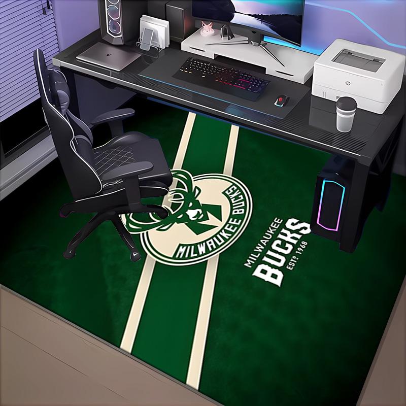 Bucks Team Logo Artwork Rug Office Carpet Non-Slip Mat, Chair Rug Floor Covering for Gaming, Bedroom, Living Room , Home Decor Christmas Gift