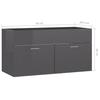 VidaXL Armoire d'Evier avec Lavabo Intégré Meuble de Rangement Placard de Salle de Bain Armoire de Rangement Toilette Gris 3071296