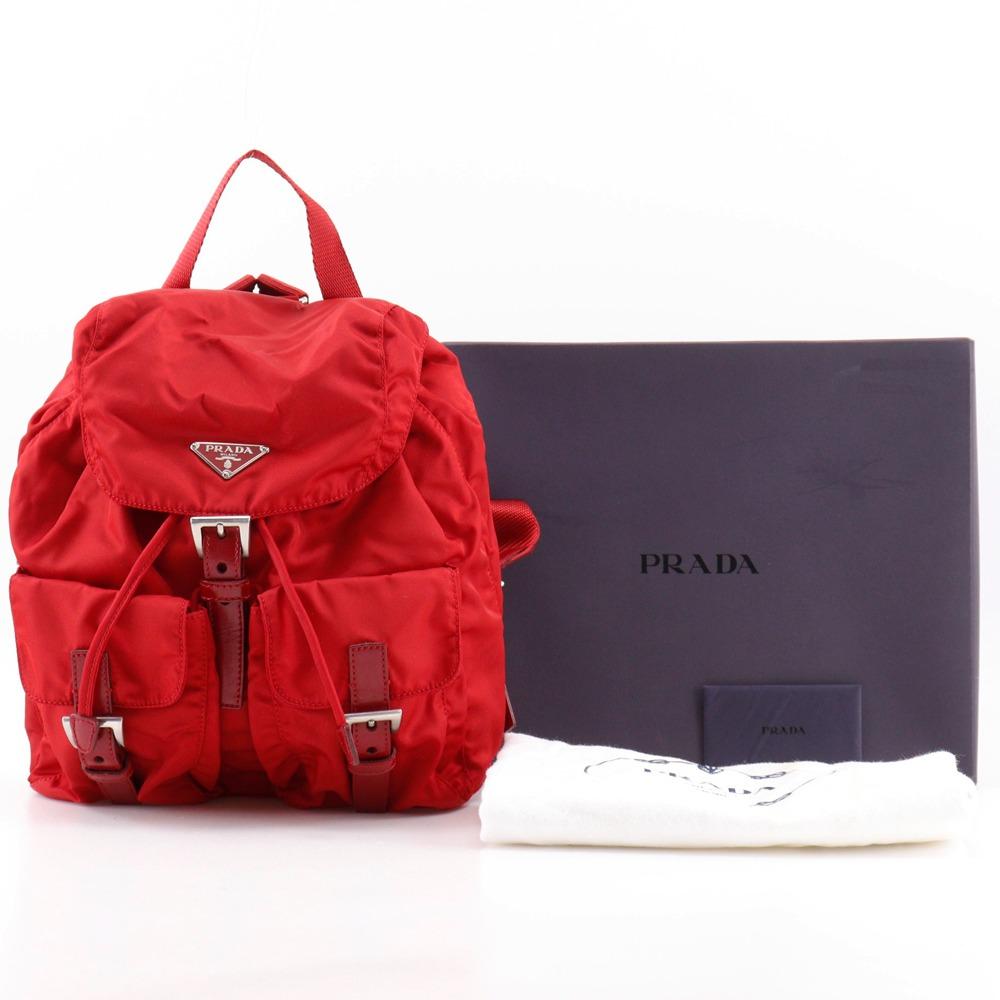PRADA Backpack Daypack BZ6677 VERA SPORT ROSSO Red Nylon Women Used