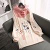 Chinese Style Embroidery Improved Hanfu Hooded Sweatshirt  Plus Velvet Thickened Loose Plus Size Women's Dress