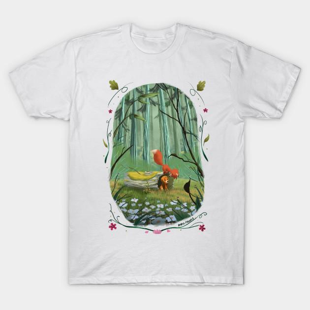 

Men Black Print T-shirt The Fox And The Hound No-Cut Transfer Paper Print Cotton Tshirt 2XL белый