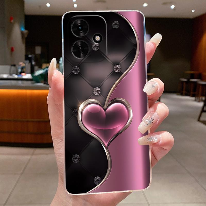 Phone Case For Honor Play 10 4G Butterfly Bow Protective Casing For Honor Play10 4G Transparent Soft Silicone TPU Cover
