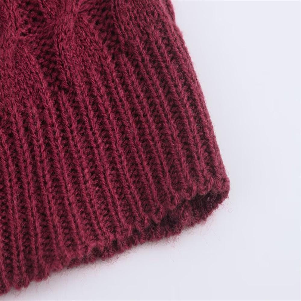Versatile V-Neck Short-Sleeve Cable Knit Sweater for Women