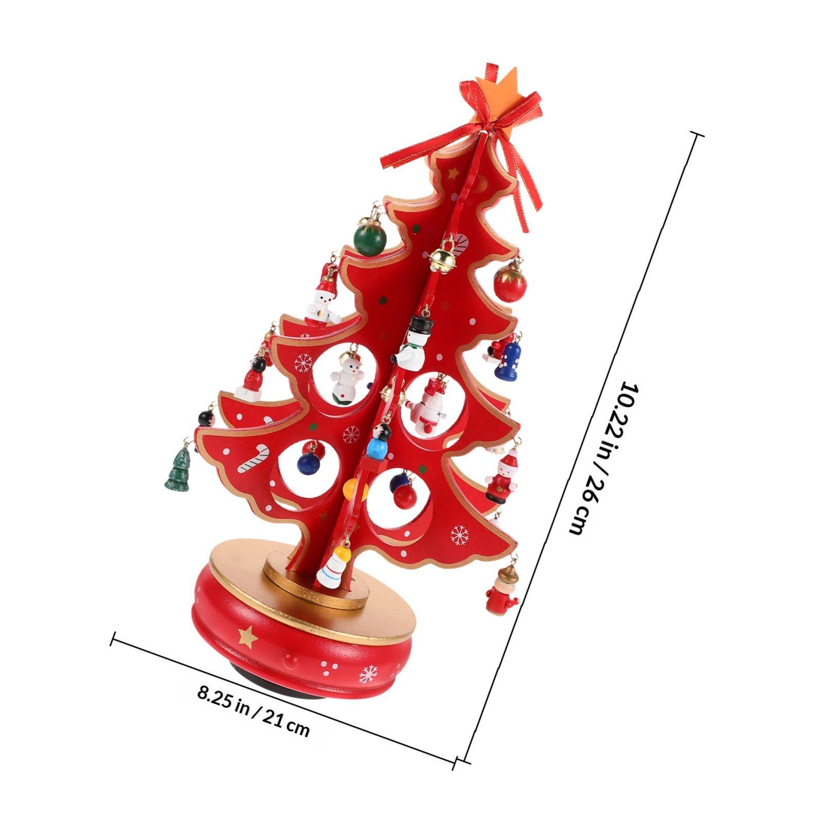 

Creative Christmas Tree Music Box Wooden Crafted Melodies Home Ornament Warm Atmosphere Gift Green Wooden Music Box красный