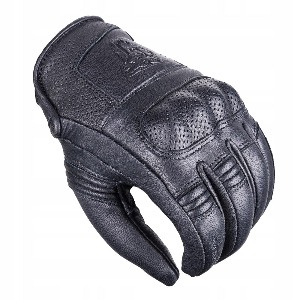 Wolf Lekkie Mocne Rękawice Motocyklowe Ze Skóry Black M