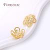 8/10MM 18K Gold Plated Brass Metal Hollow Beads Caps Flower Caps For Beads For DIY Beading Jewelry Making Supplies Wholesale
