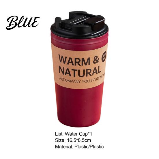 Water Bottle 420ml Coffee Mug Capacity Plastic Grade Large Cup Food Juice Anti-slip with Dust-proof