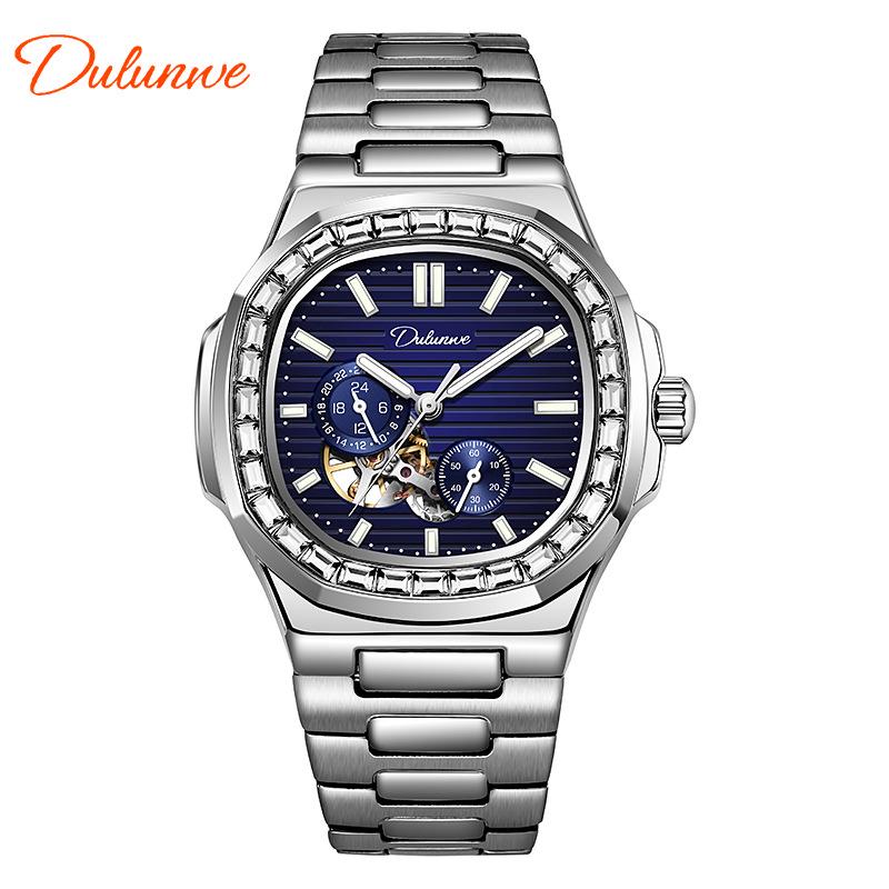 Durenwei Men's Luminous Nautilus Automatic Waterproof Watch with Transparent Skeleton Design