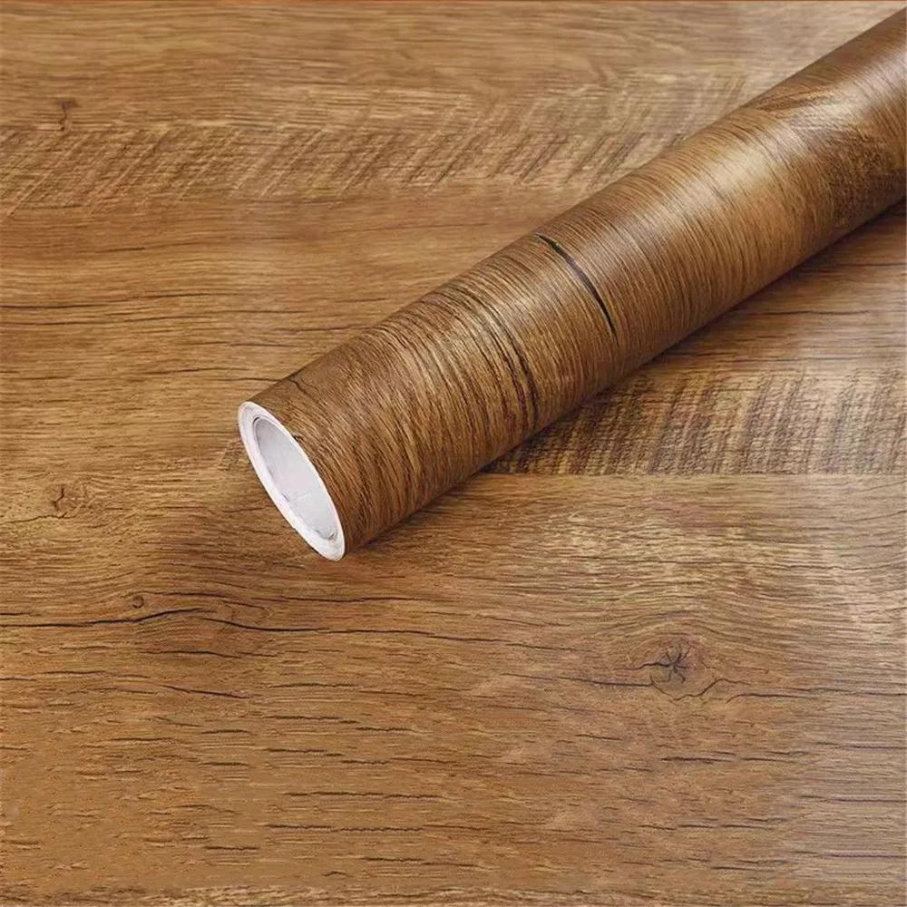 80Cm Width Wood Grain Pvc Wall Cover For Door Wardrobe Cupboard Table Furniture Water-Repellent Self Adhesive Decals Home Decor Film
