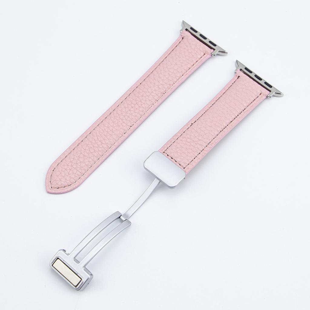 Classic Leather Magnetic Buckle Strap for Apple Watch 8 45mm 41mm Ultra 49mm Geniune Leather Band for iWatch Series 7 6 5 38mm 41mm 40mm