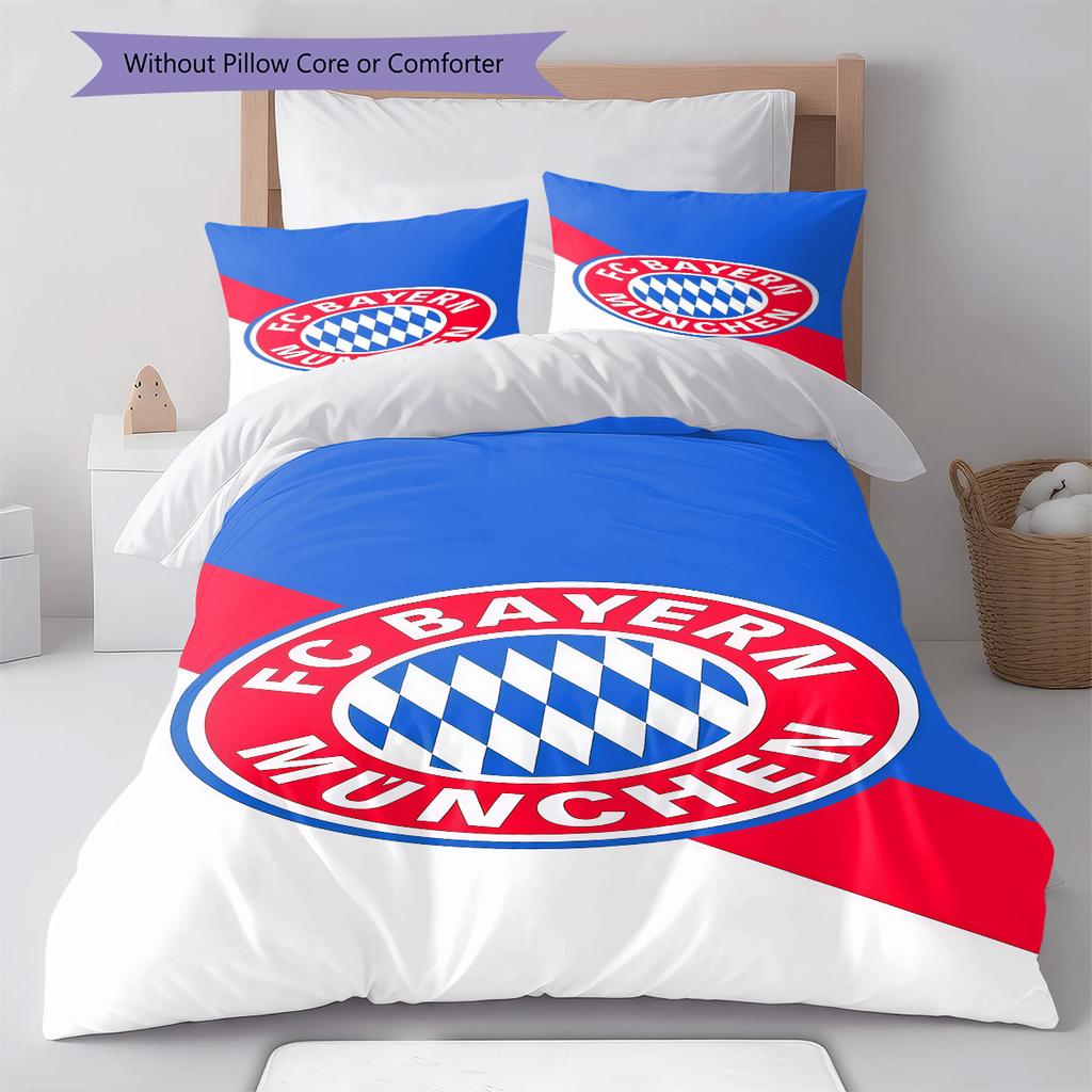 FCB logo Pattern Bedding Quilt Set Quilt Cover Pillowcase Home Decoration Birthday Gift (1 * duvet cover + 2 * pillowcase, without core)