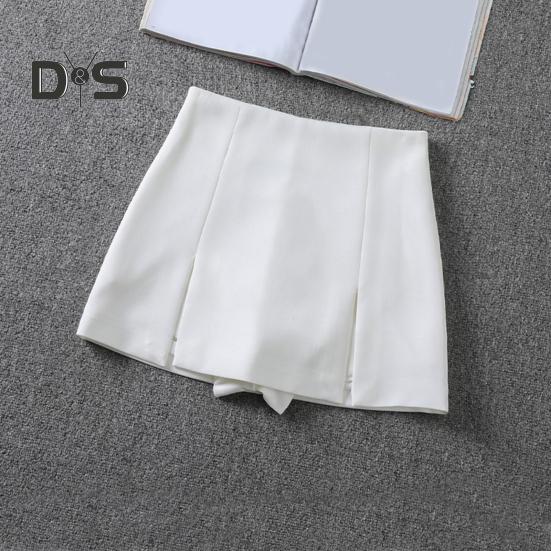 Damen-Minirock, hohe Taille, seitlich geteiltes Design, einfarbig, kurzer Rock, A-Linien-Design, Skort, Anti-Exposure-Arbeitsrock