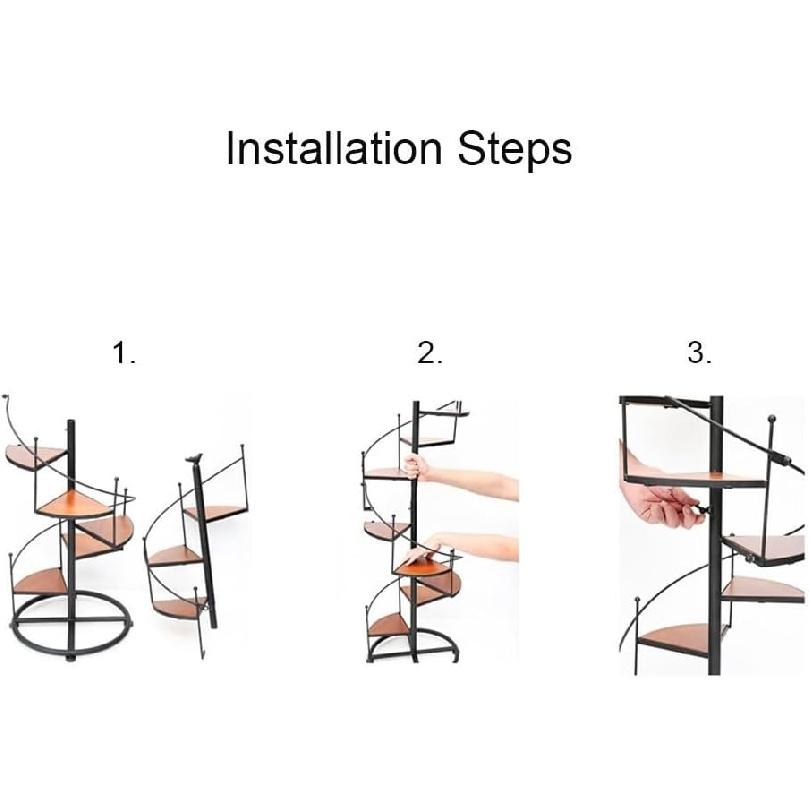 Decor Stair Shape Spiral Plant Stand for Holds 8-Flower Pot, Flower Pot Holder Planter Organizer Shelf, Multiple Rack Wrought Iron Plant Shelf for