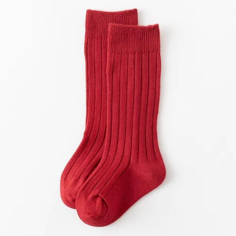 Lässige einfarbige Baby Jungen Mädchen Kniehohe lange Socken Baumwolle Atmungsaktiv Streifen Weiche Kindersocken Kinder Schulsocken