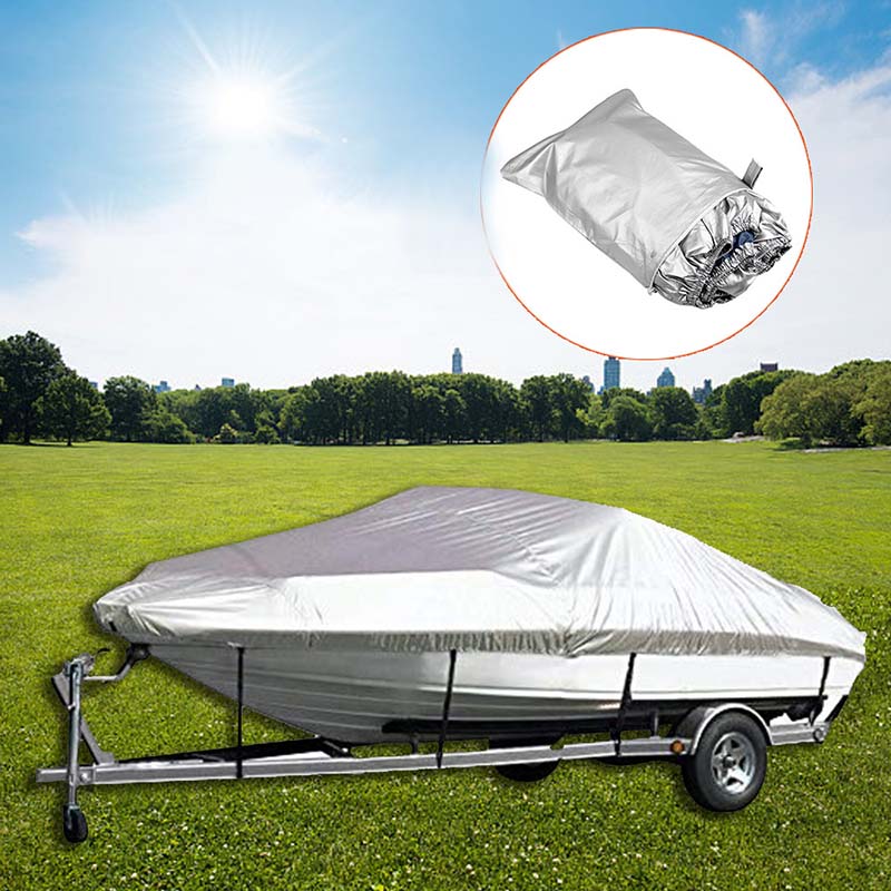 Boat Cover Yacht Outdoor Protection Waterproof Boat Cover Fabric Anti-smashing Tear Proof Silver Reflective 11-22FT
