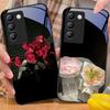 Różowe Kwiaty Róży Dla Y72 33S 11 03 36 96 Lite 35 16 Iqoo 12 V40 SE 5G 29 40 21 30 X80 Pro Vivo Etui na Telefon ze Szkła Hartowanego