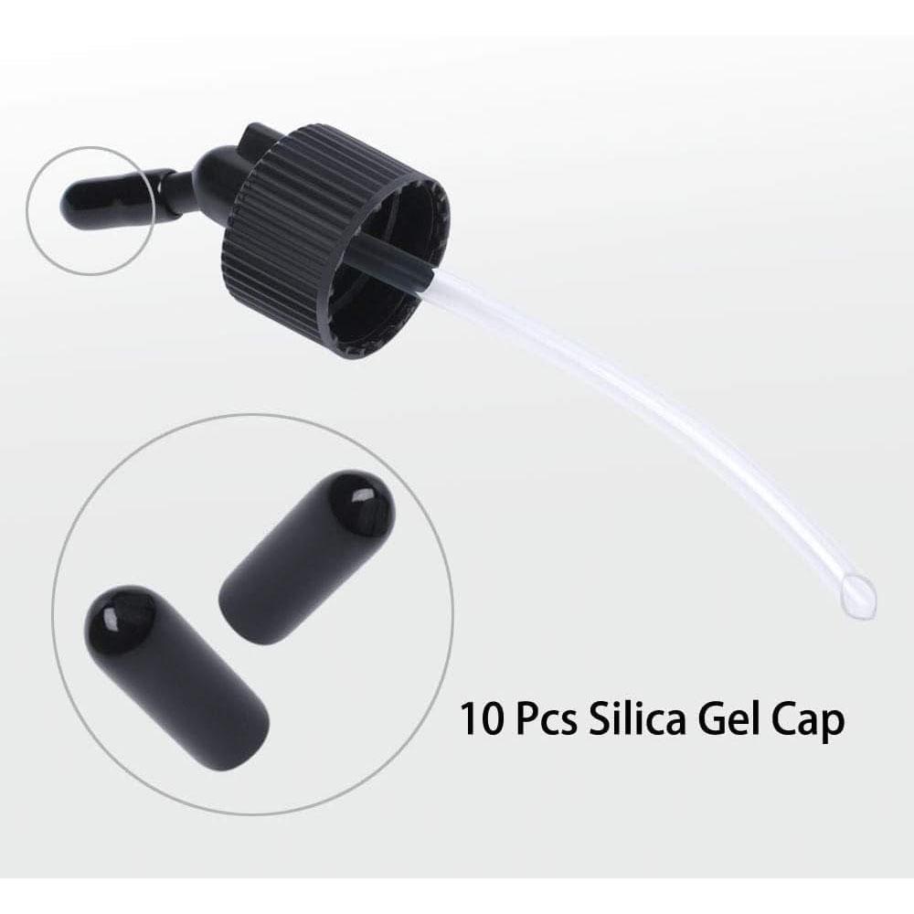 10 Pack 30ML Airbrush Plastic Bottles Jars with caps for Dual-Action Siphon Suction Feed Airbrush