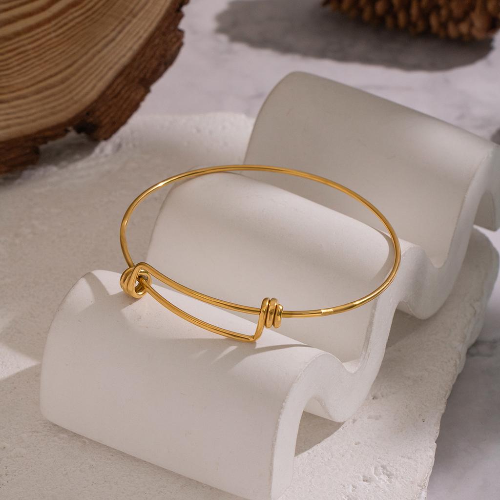 Yori Stainless Steel Knotted Sliding Bracelet for Women Non Tarnish Arrivals Fashion Gold Color Jewelry Accessories