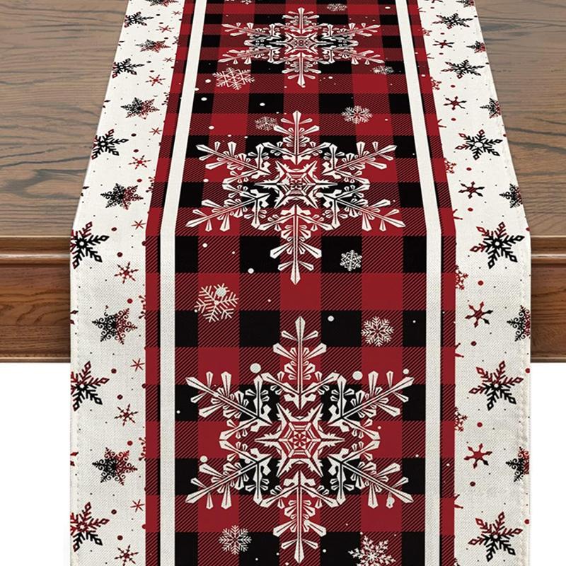 

Декоративная дорожка для стола, обеденный стол, скатерть, рождественское украшение 2025 года, снеговик, снежинка, дорожка для стола, Санта-Клаус, декор для вечеринки L 33X 275cm