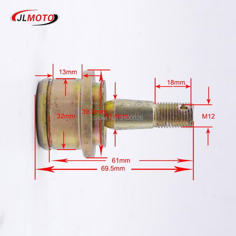 Sada kulových čepů M12 32x13mm Pasuje na čínské ATV UTV Go Kart Buggy Čtyřkolku Díly