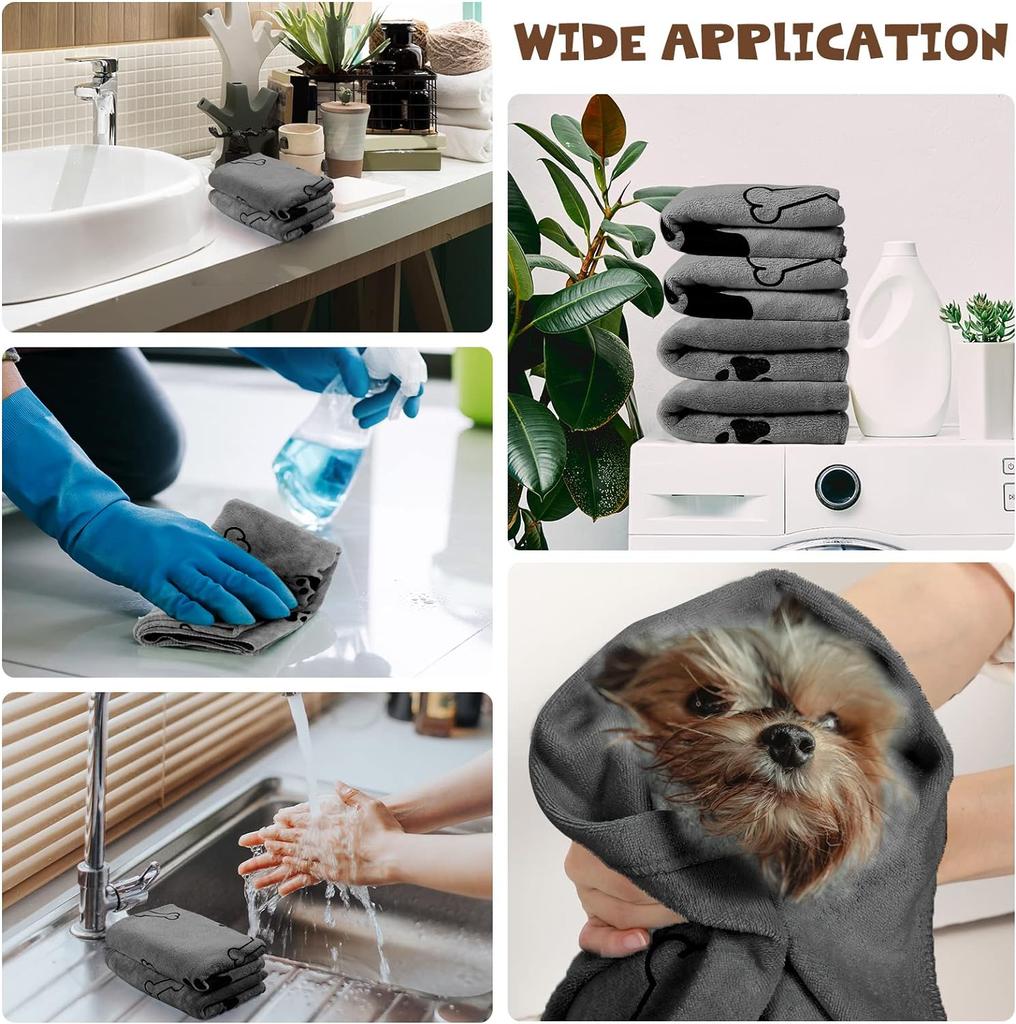 Pet Towel Drying Dog Cat Pet Towel, Puppy Microfiber Quick-drying Dog Claw Bath Towel, Pet Bath Products Absorbent Medium Dog