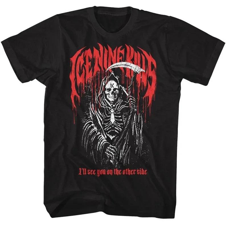 Ice Nine Kills Reaper Graphic Print Men's and Women's Loose Short Sleeved T-shirt for Casual Wear All Year Round Luxury Clothing