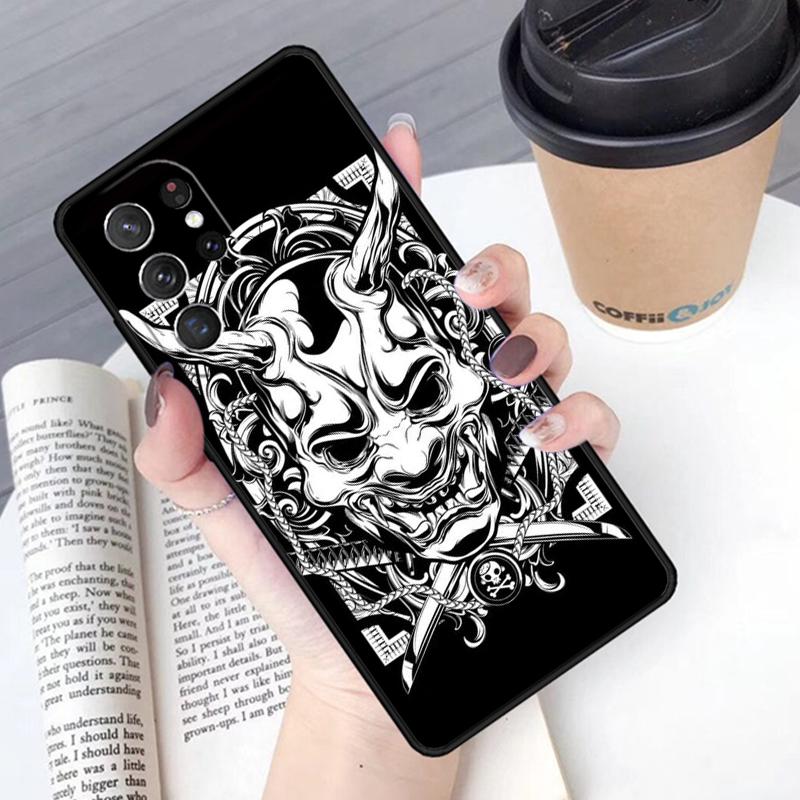 Oni Hannya Demon Mask phone case Cover For Samsung Galaxy S24 S25 Ultra S21 S22 Ultra S10E Note 10 Plus Note 20 FE S23