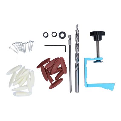 15 Grad Schräglochbohrer Positionierer Set Aluminiumlegierung Taschenlochbohrlehre Kit Holzbearbeitungszubehör Blau