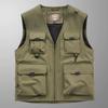 Men's Coat with Multiple Pockets, Outdoor Workwear, Sports Coat, Casual Shoulder, Sleeveless Mountain Jacket
