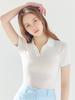 LORDLOAR Color Block Collar Knit White