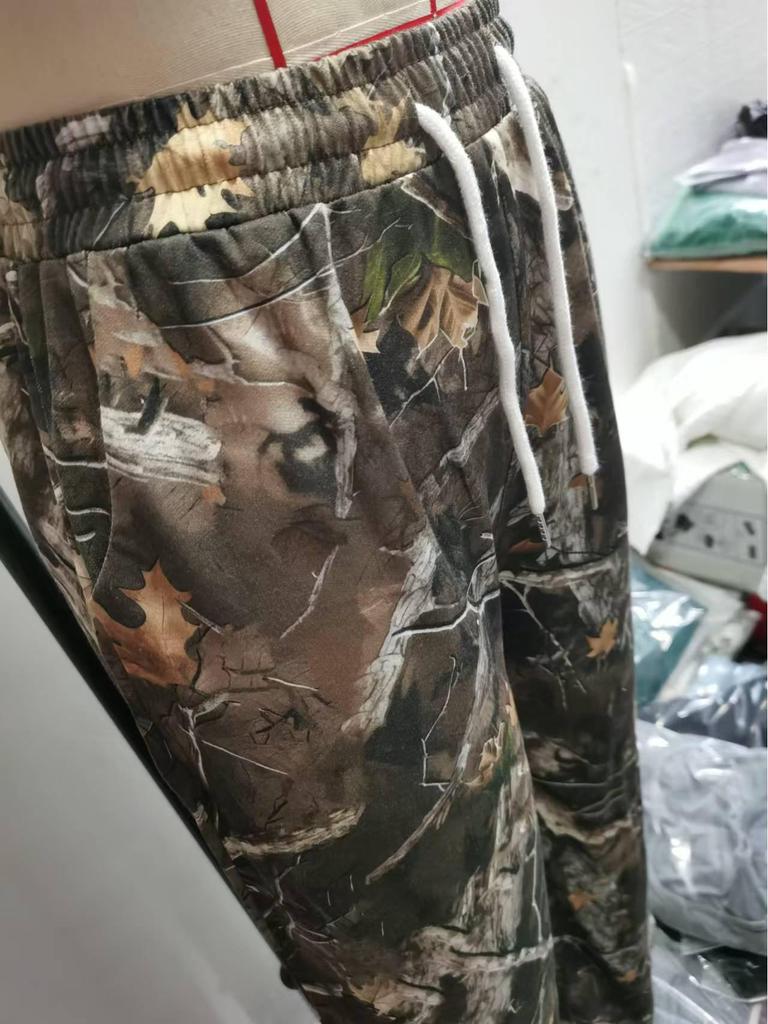 2024 Cross-border Teen Camouflage Elastic Drawstring Wide-Leg Pants