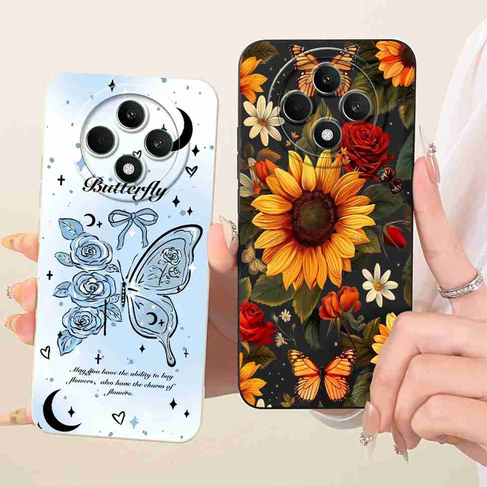 For OPPO Reno 12F 5G Case Clear Cute Cat OPPO Reno12 F Reno12F Reno 12 F 5G CPH2637 Shockproof Soft Phone Cover Full Protector