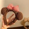 1Pc Women  Bow Bear Ears Plush Hair Band Wash Face Cartoon Kid Headband