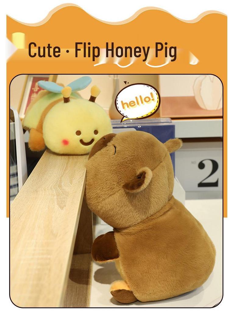 Reversible Capybara To Bee Plush Toy